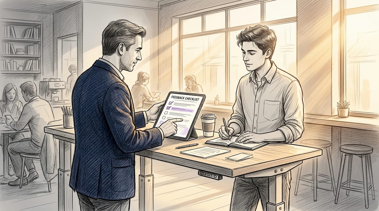 Manager and employee discuss performance feedback