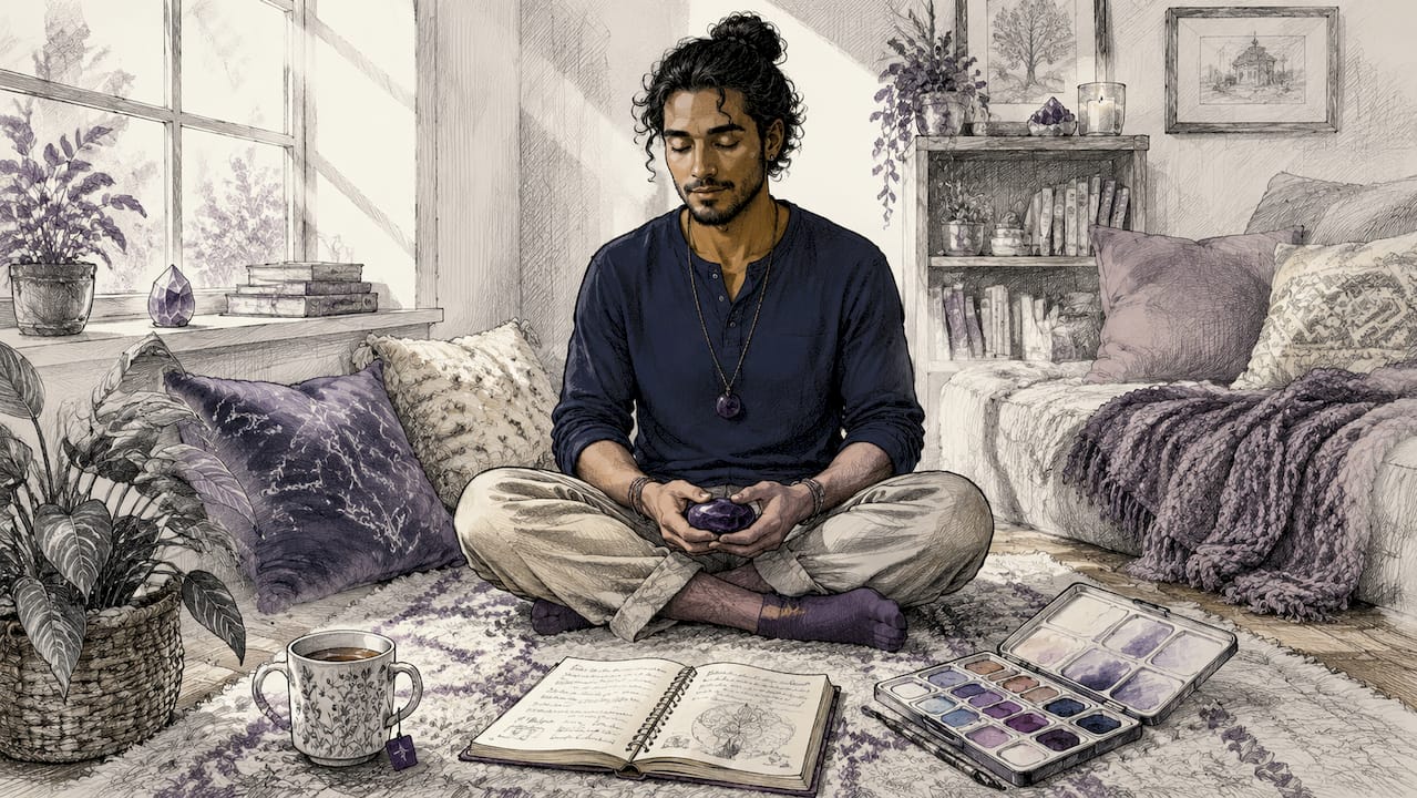 Man practicing mindfulness and CBT techniques
