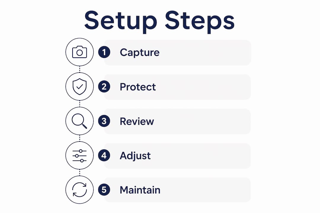 Infographic showing step-by-step ADHD calendar setup process
