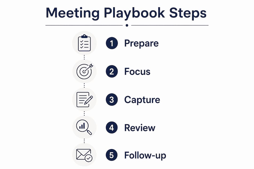 Infographic showing ADHD meeting preparation steps
