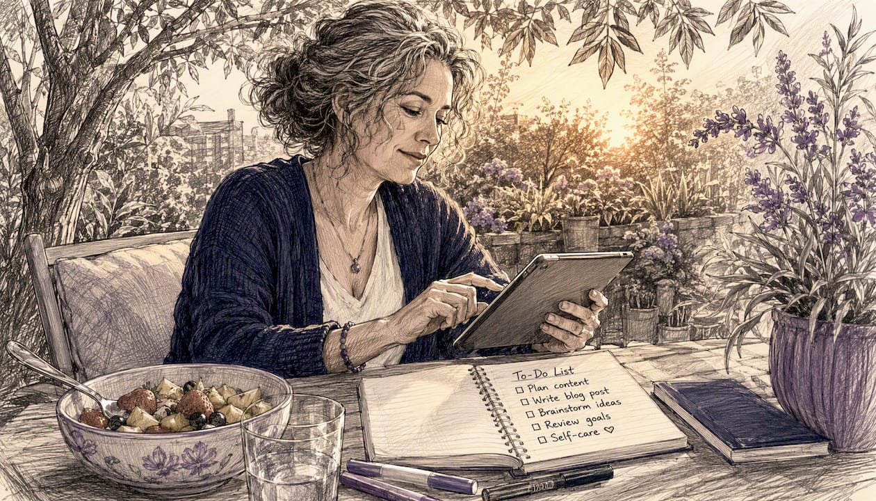 Woman using self-talk to sequence tasks