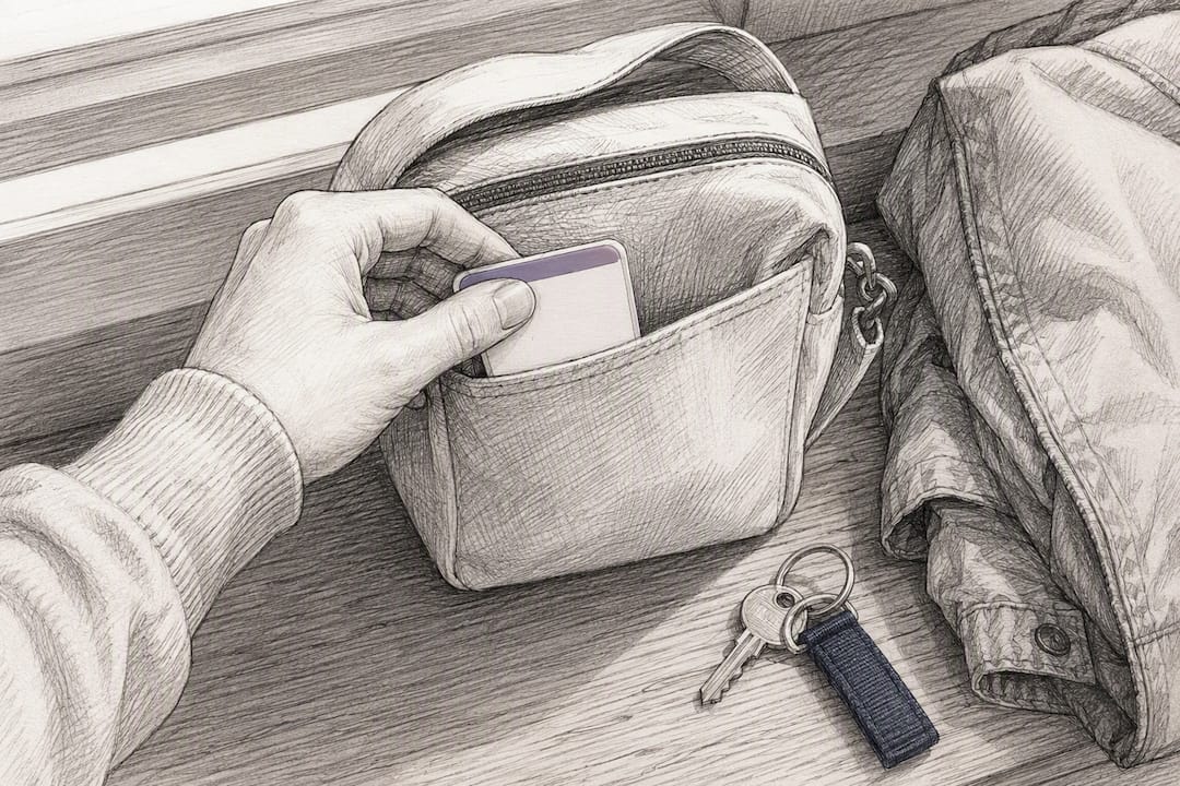 Hand retrieving laminated pause card