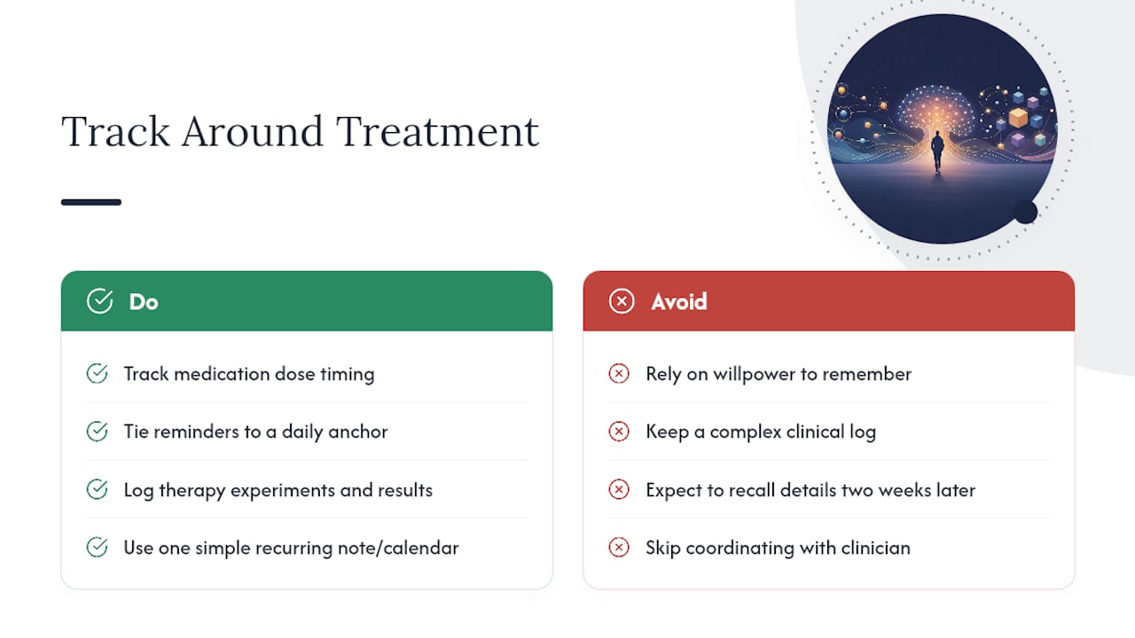 Fitting Your Second Brain Around Therapy and Medication — overview diagram