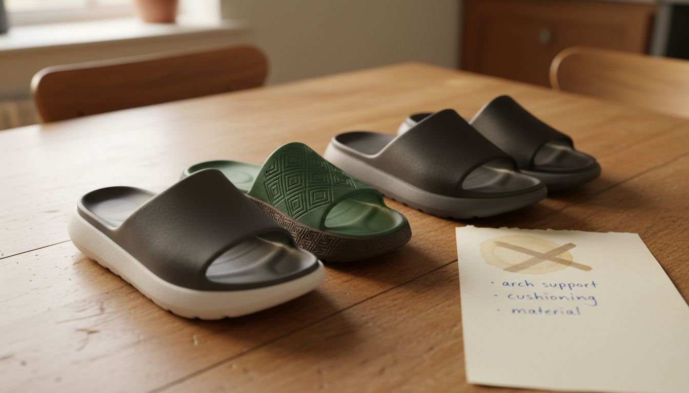 Slides showing different midsole designs