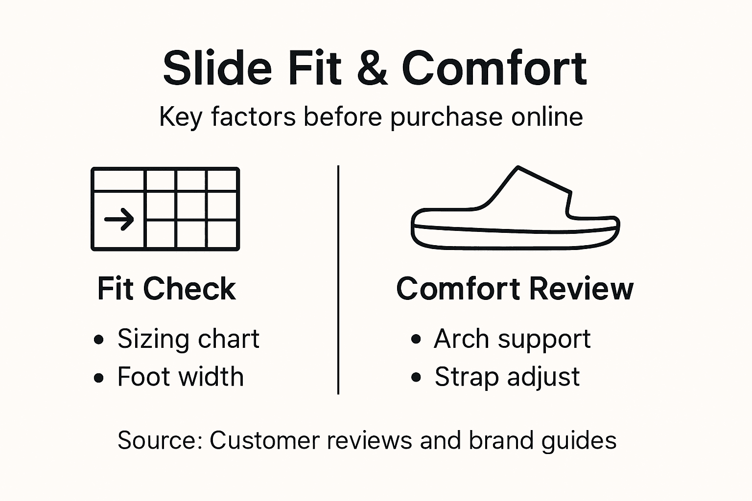 Infographic comparing slide fit and comfort