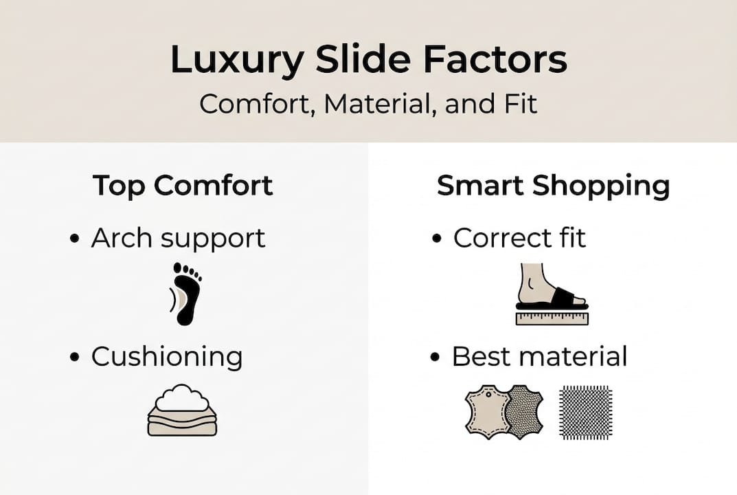 Infographic with key luxury slide buying factors