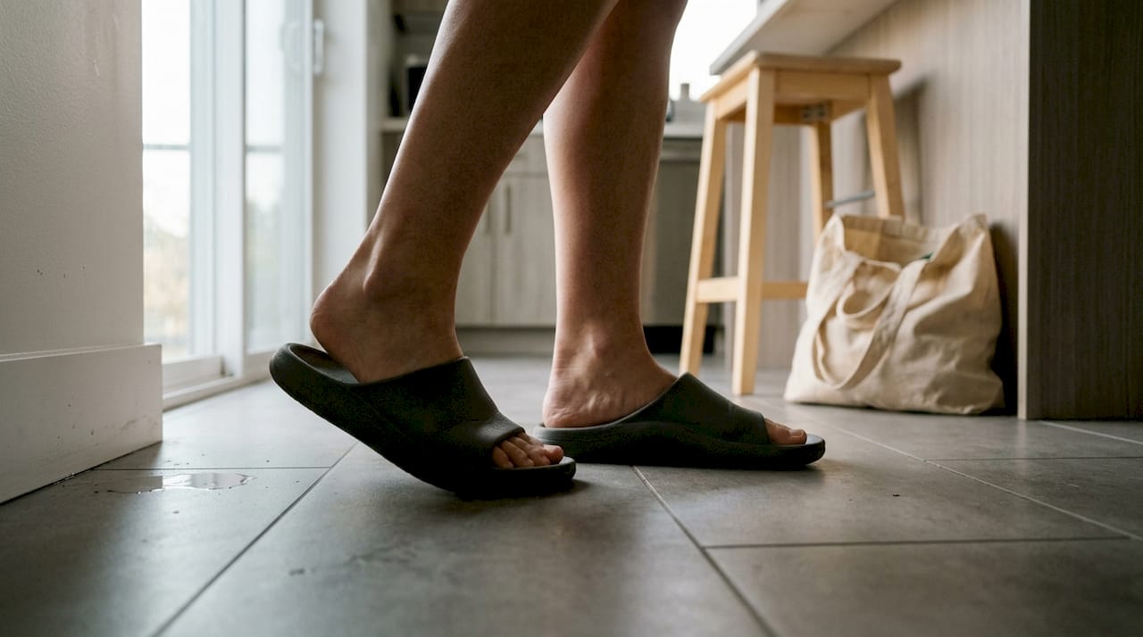 Slides footbed arch support closeup