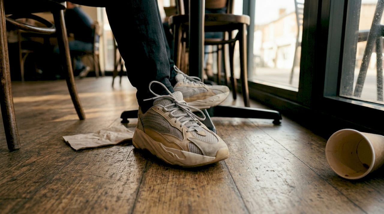 Chunky streetwear sneakers with unique materials