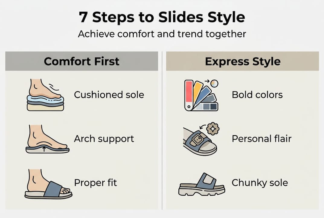 Infographic showing 7 steps to stylish slides