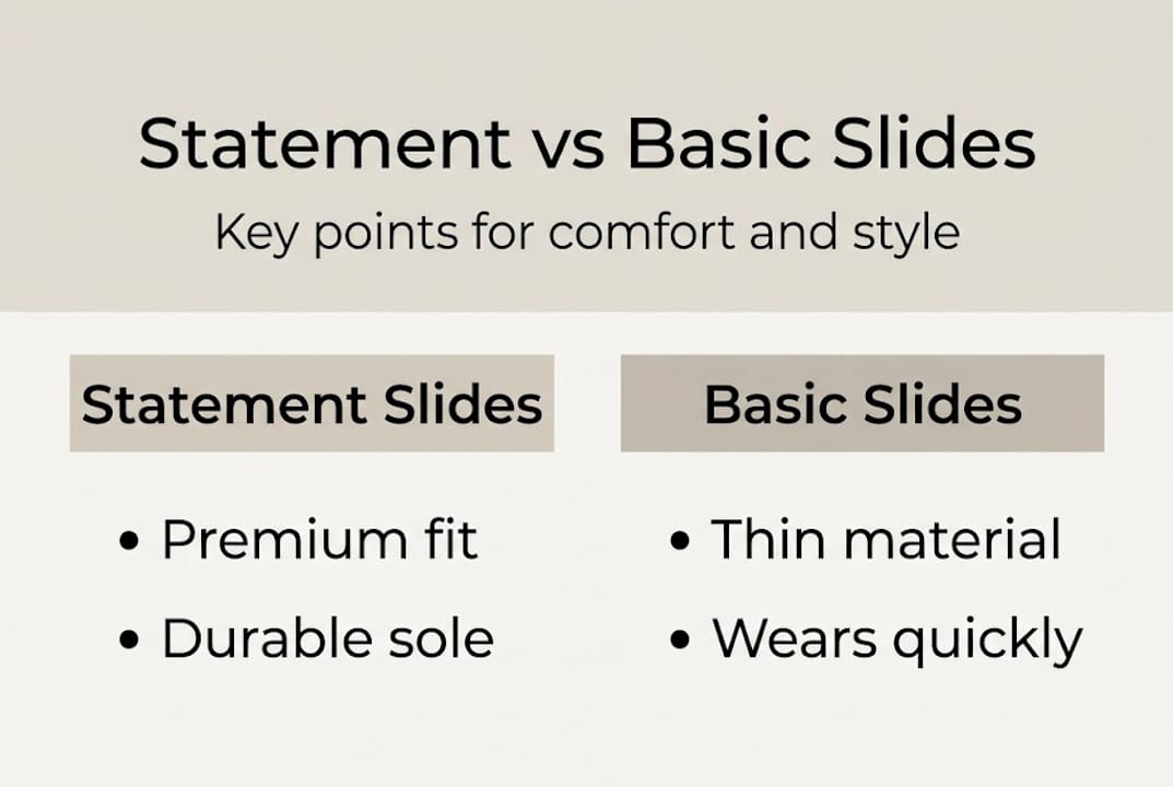 Infographic comparing statement and basic slides