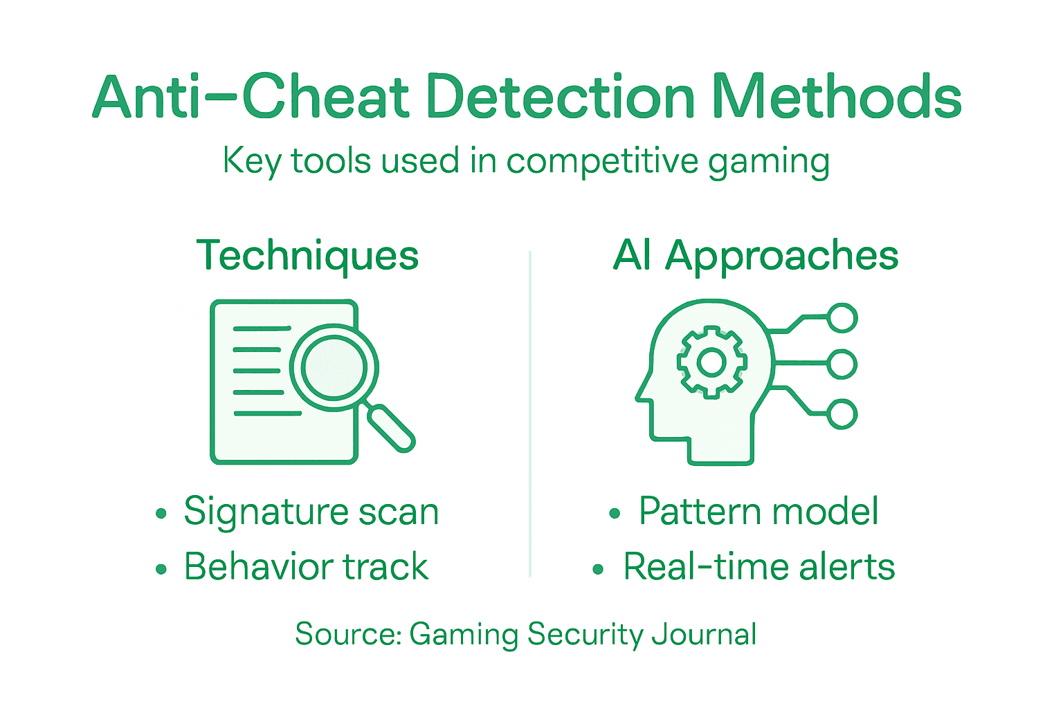 Infographic showing anti-cheat script methods