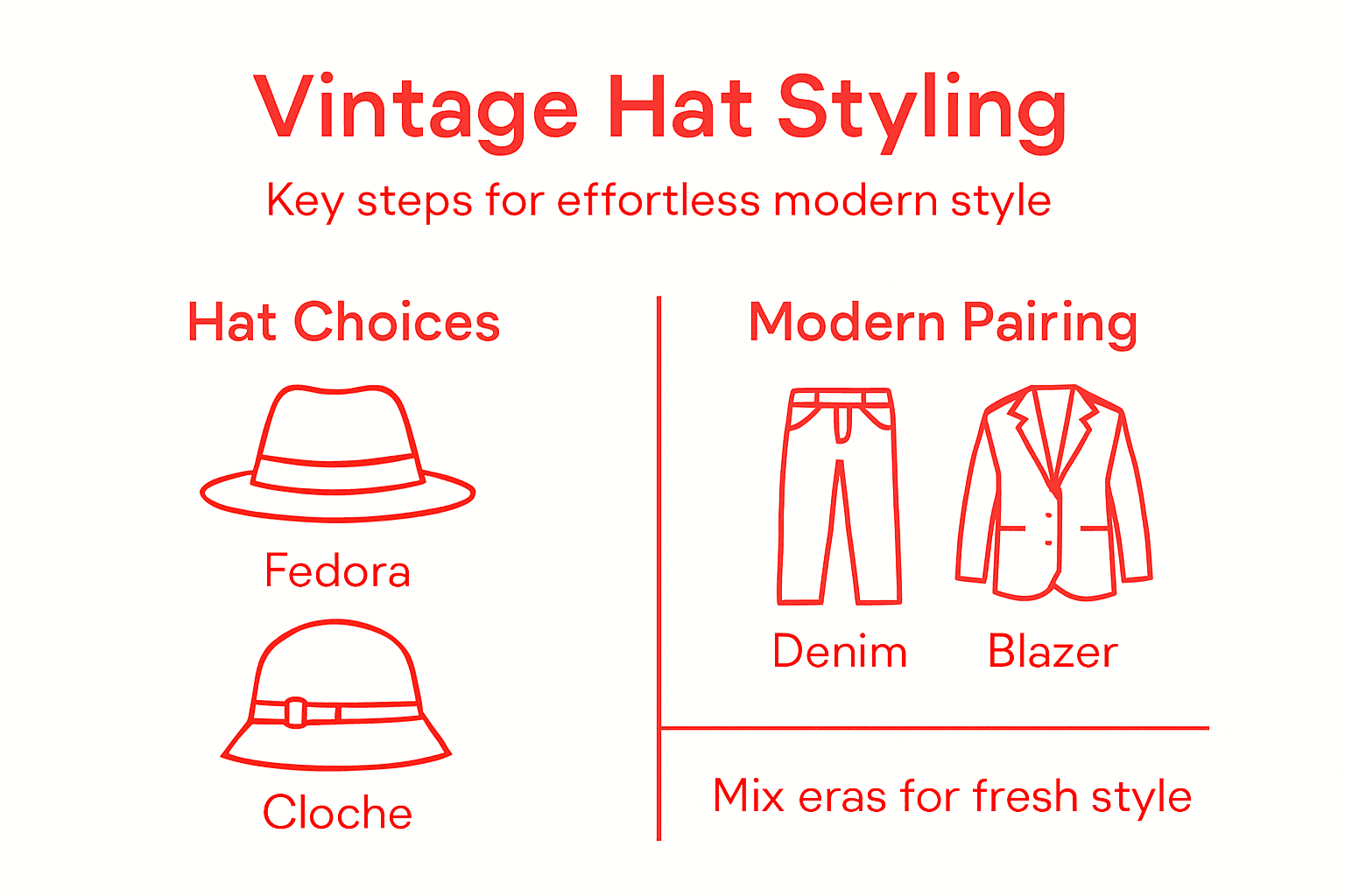 Infographic on vintage hats and modern styling