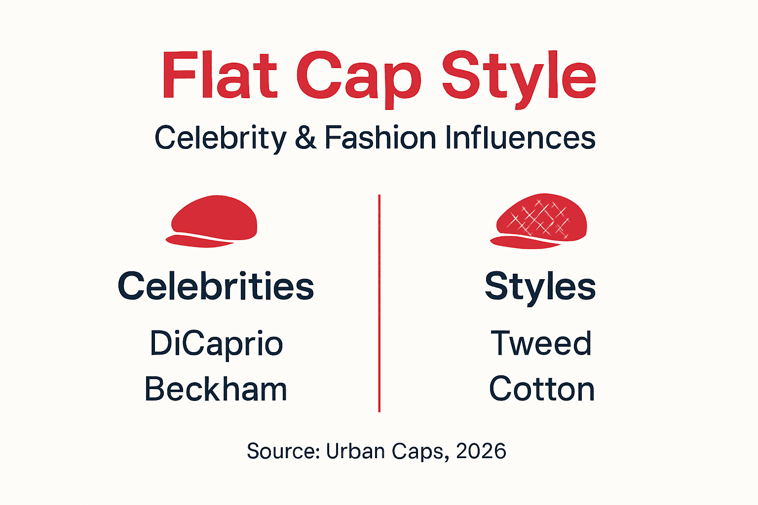 Infographic showing flat cap style influences