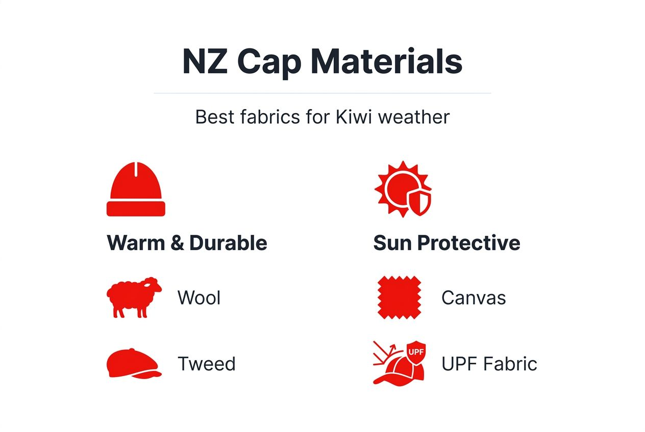 Infographic showing durable cap materials