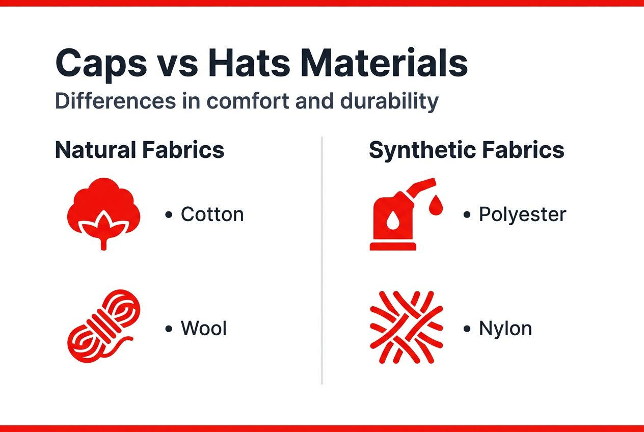 Infographic comparing cap hat materials