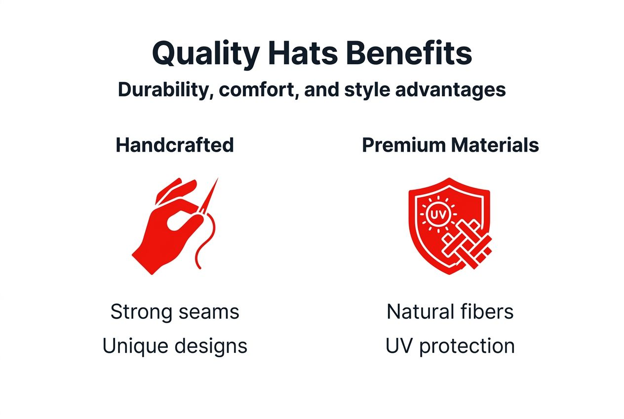 Infographic comparing quality hat benefits