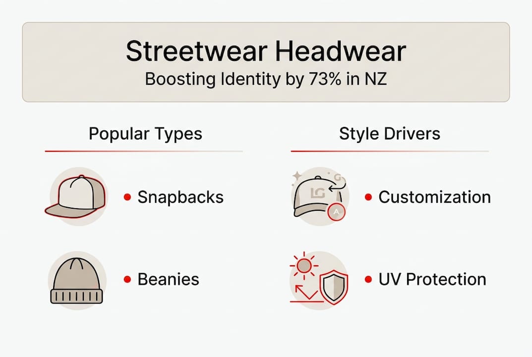 Infographic on streetwear headwear identity drivers