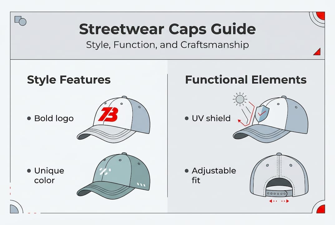 Infographic of streetwear caps key features