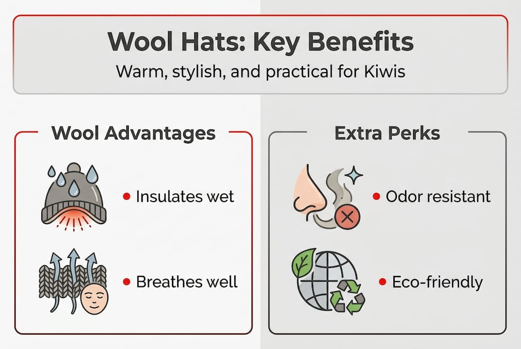 Infographic compares wool hat benefits