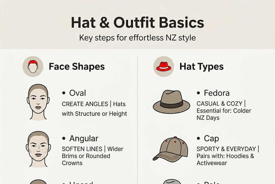 Infographic showing basic hat and outfit tips