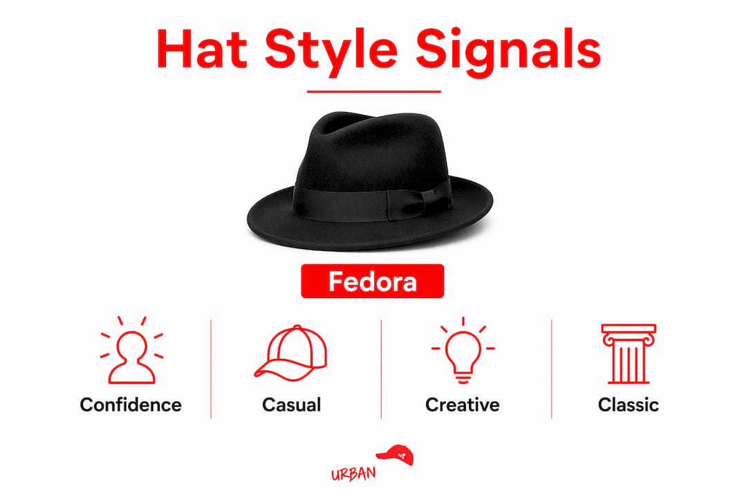 Infographic showing hat styles and personality traits