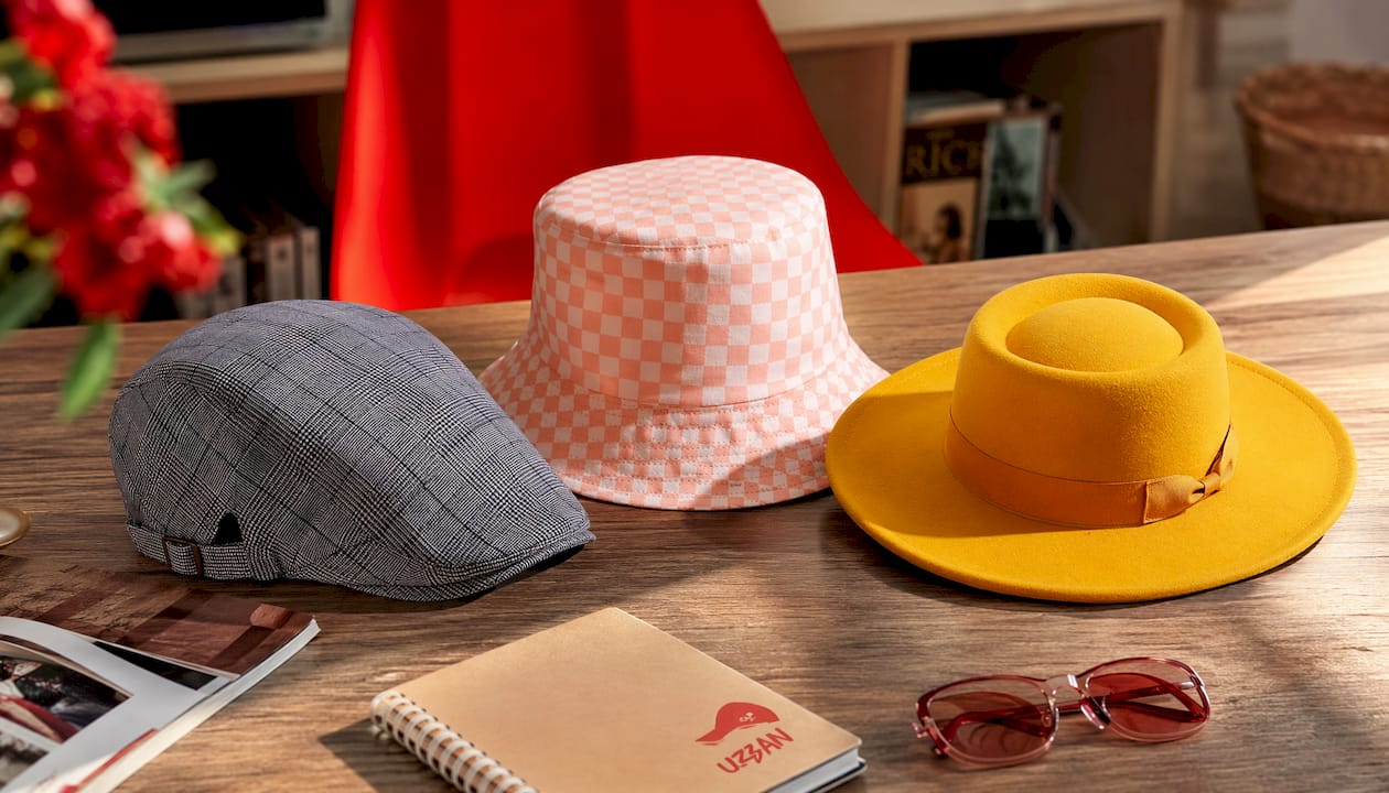 Checked Beret – Breathable & UV-Resistant Fashion Hat