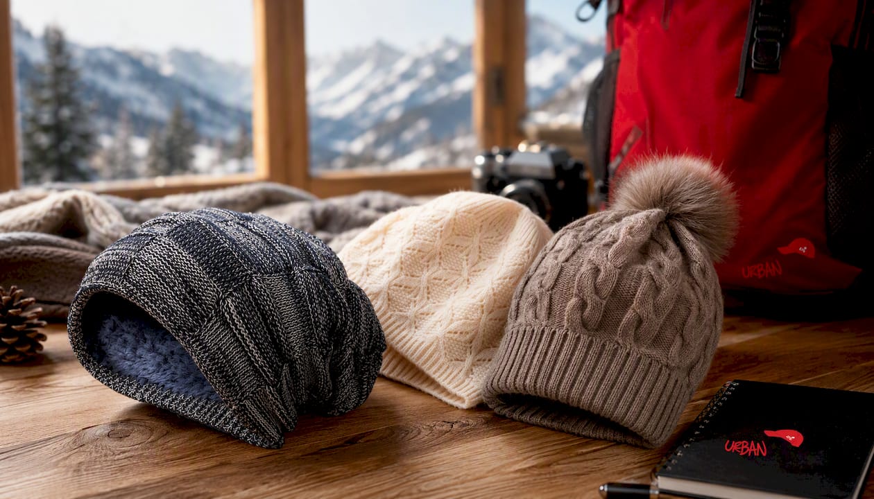 Outdoor Wool Knit Beanie – Thick Winter Hat for Hiking and Daily Wear