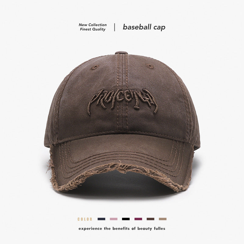 3D Embroidered Burr Cap – Men's Soft Top Retro Baseball Hat