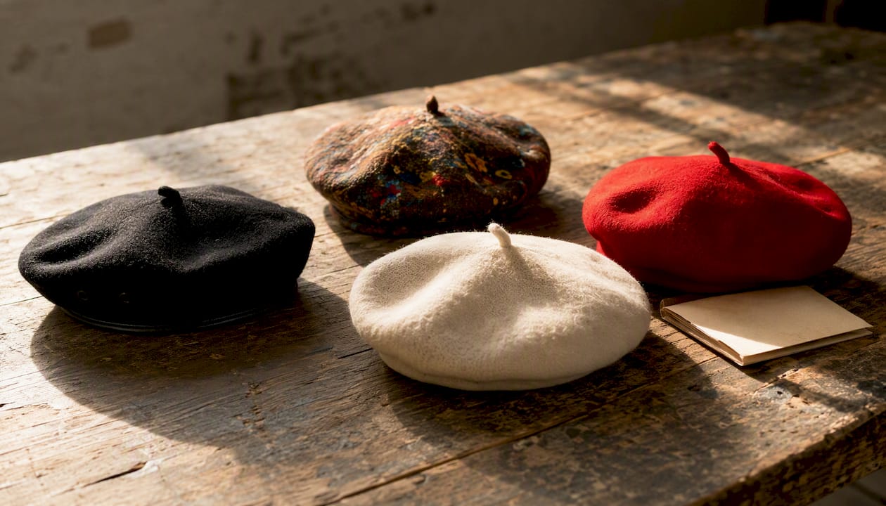 Four beret styles representing cultural symbolism