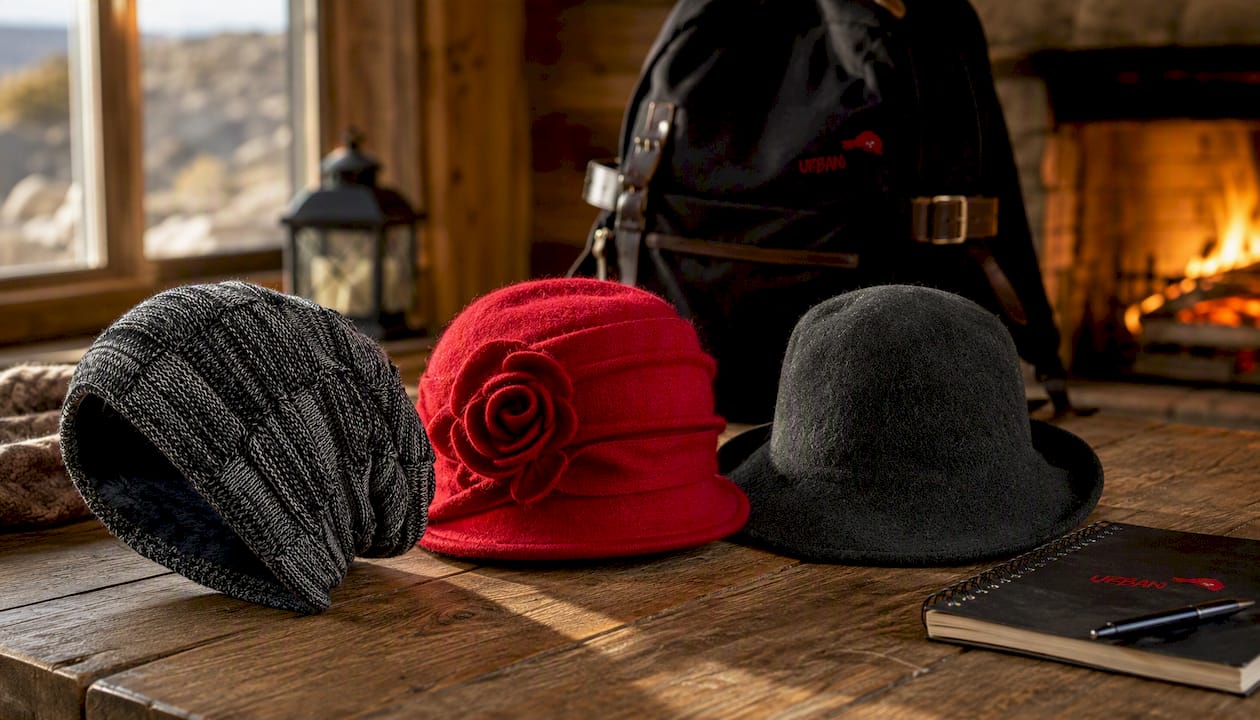 Outdoor Wool Knit Beanie – Thick Winter Hat for Hiking and Daily Wear