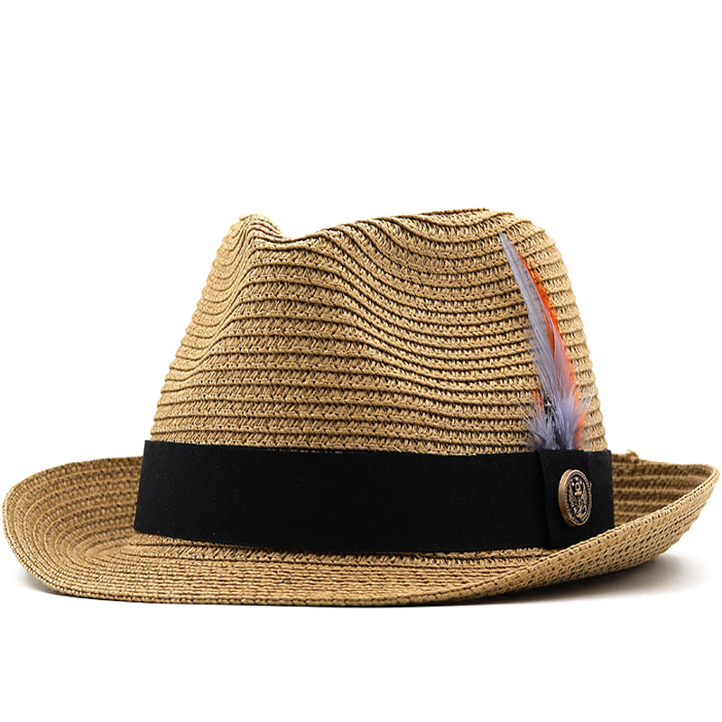 Delmare Feather Trilby Hat - Vegetable Fibre Breathable Trilby For Leisure Travel