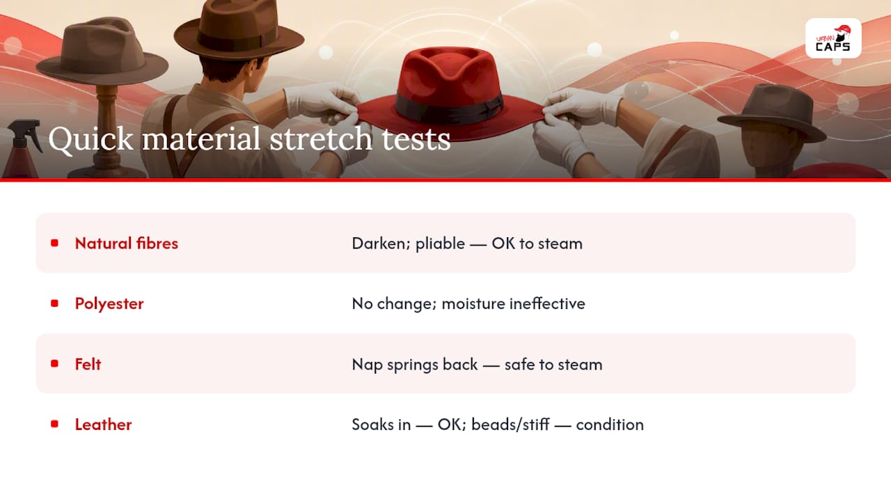 How do you test if your hat's material can handle stretching? — overview diagram