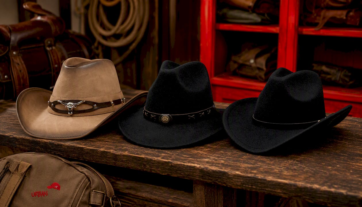 Men’s Leather Cowboy Hat – Classic Western Style