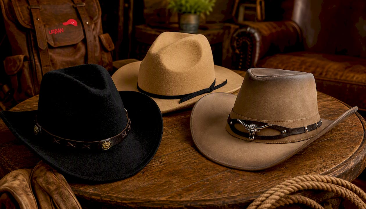Men’s Leather Cowboy Hat – Classic Western Style