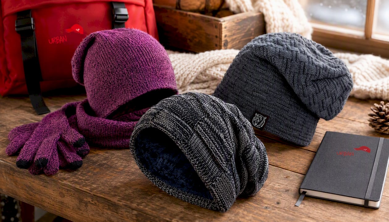 Outdoor Wool Knit Beanie – Thick Winter Hat for Hiking and Daily Wear