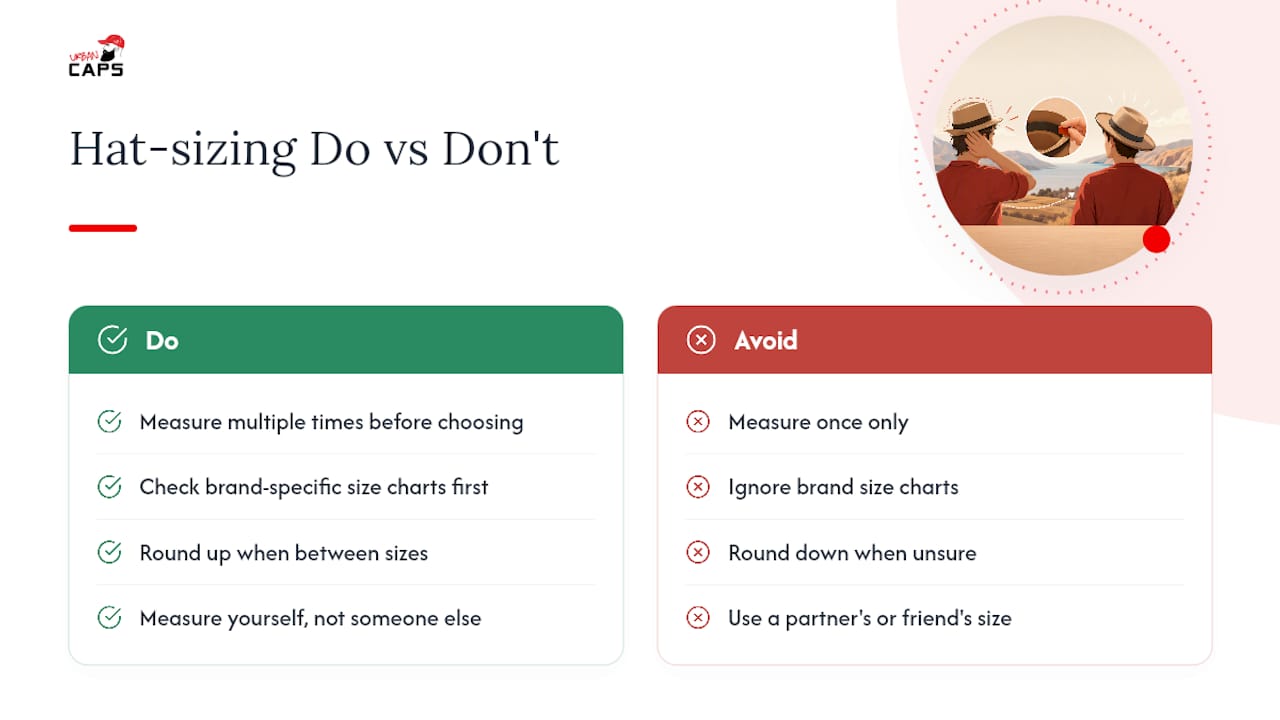 Six common hat sizing mistakes and safer actions