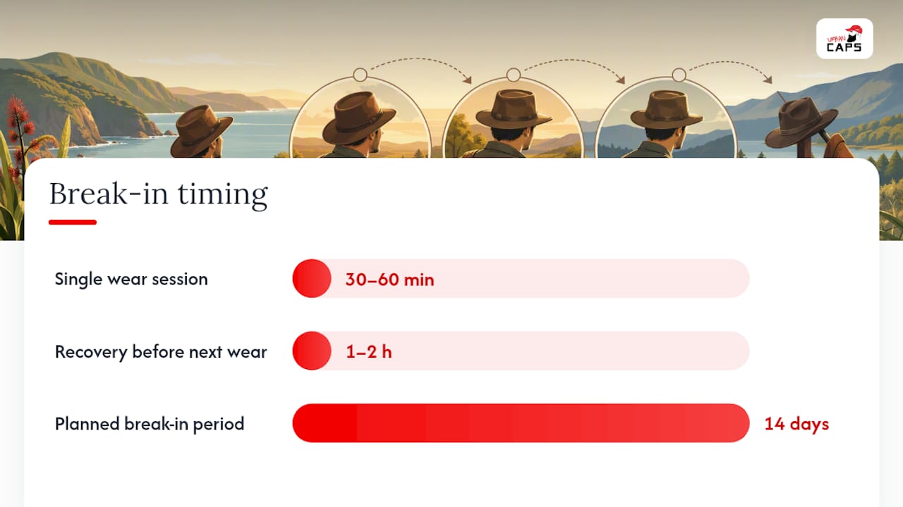 What is the best way to wear in a new leather hat? — overview diagram