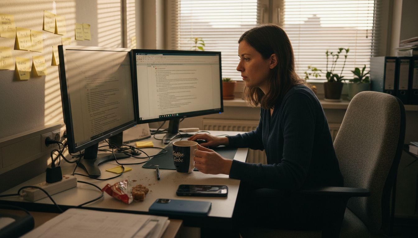 Der Support prüft am Arbeitsplatz, wie das Problem gelöst werden kann.