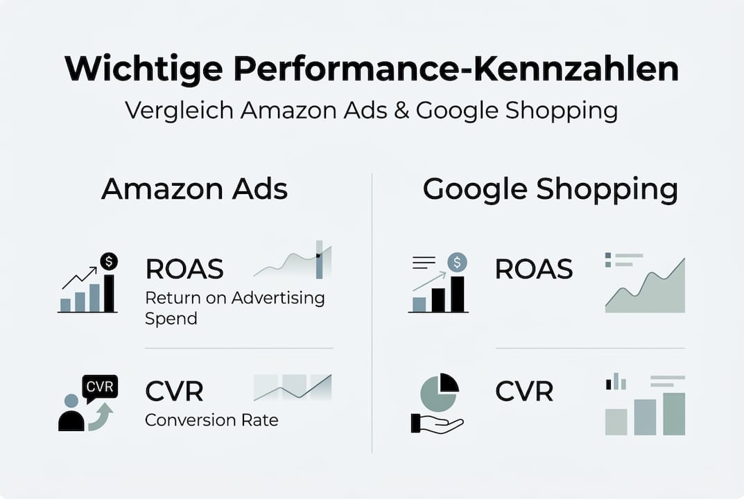Übersichtsgrafik: Vergleich wichtiger Kennzahlen im Performance-Marketing