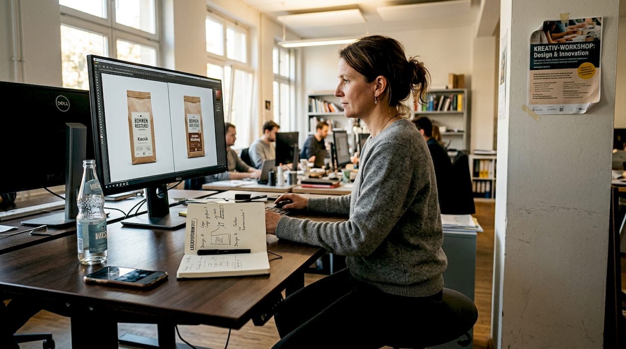 Ein Marketingexperte prüft die Produktbilder auf der Amazon-Produktseite.