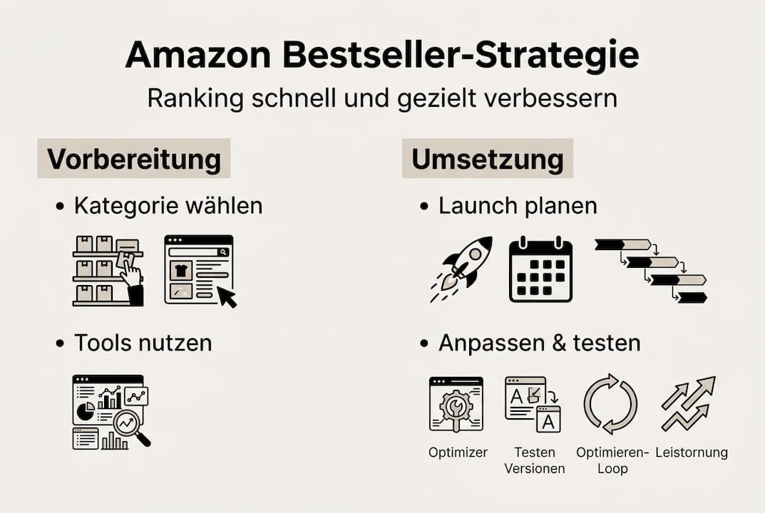 Grafik: Die wichtigsten Schritte zur erfolgreichen Bestseller-Strategie auf einen Blick