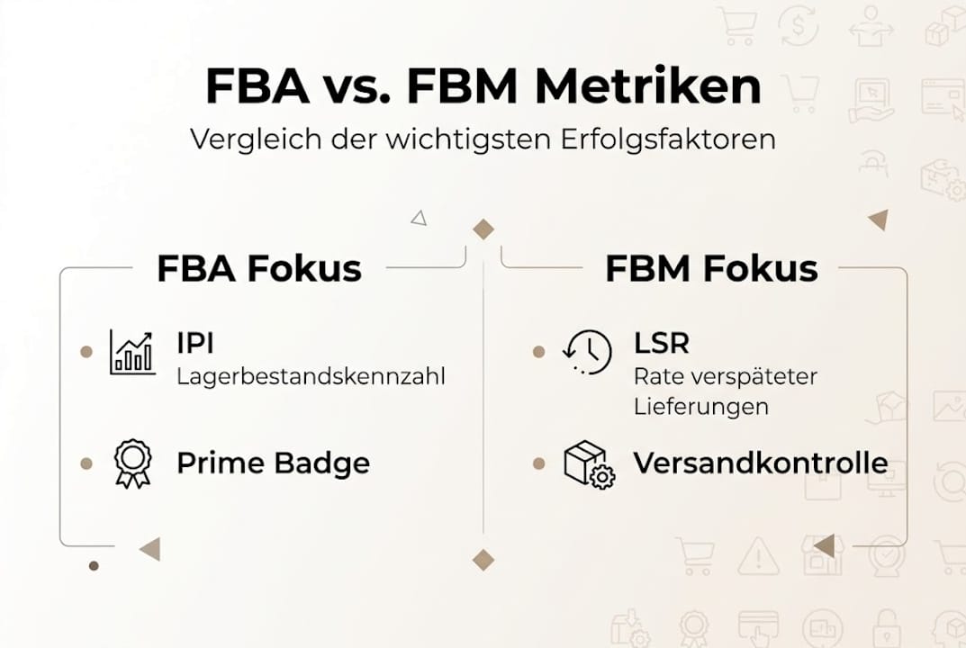 Infografik: Amazon FBA und FBM im direkten Metrik-Vergleich