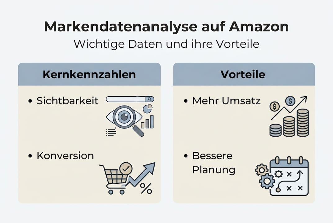Infografik: Wichtige Kennzahlen und Nutzen einer Markenanalyse auf einen Blick