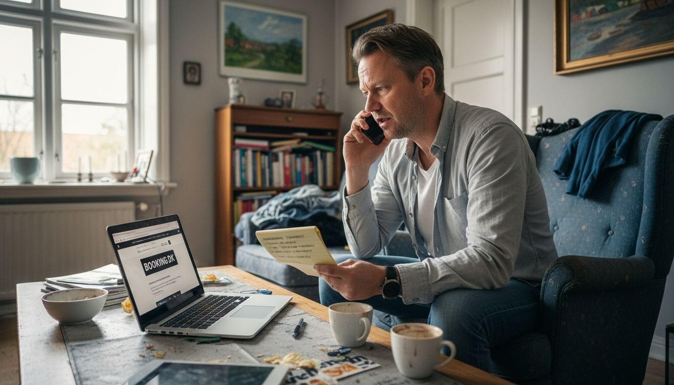 Mand ringer for at bestille underholdning