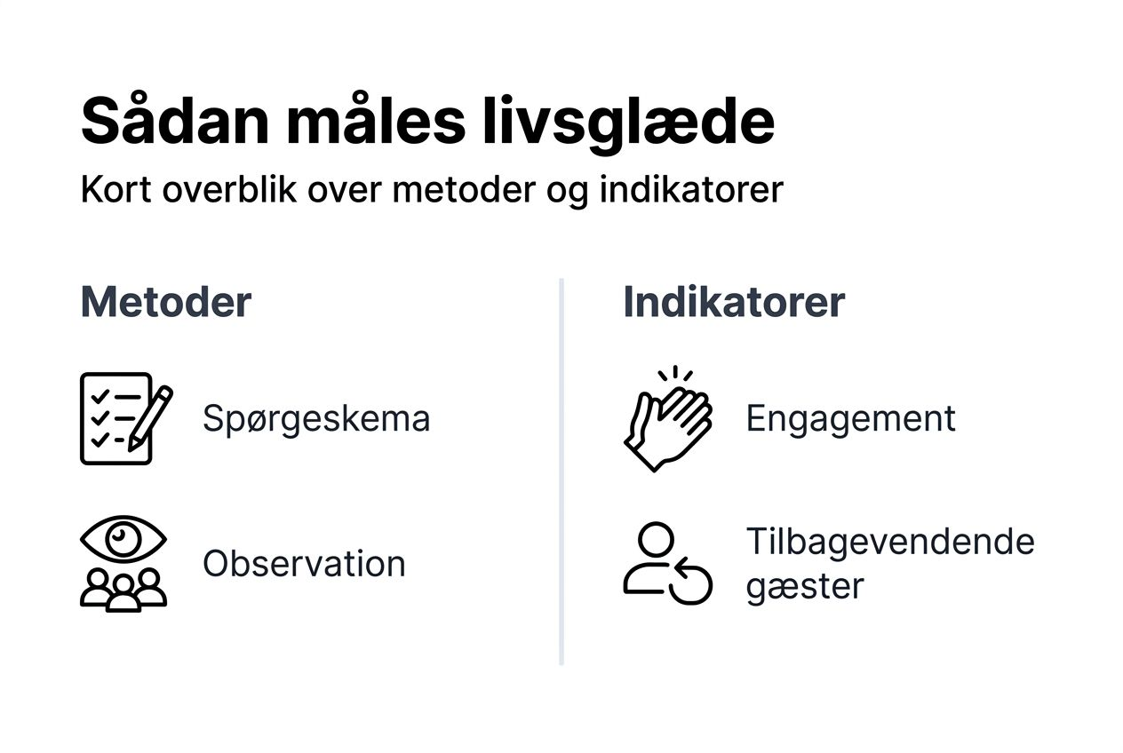 Her får du et overblik over forskellige måder at måle livsglæde på i form af en infografik.