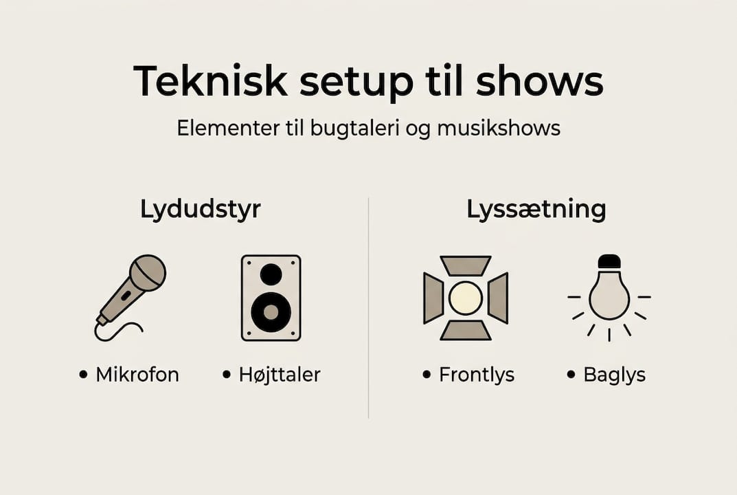 Visuel guide til lyd- og lysopsætning til shows
