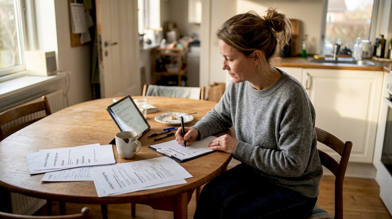 Kvinde planlægger underholdning til jubilæumsfest derhjemme