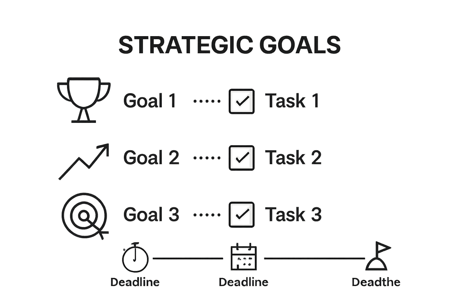 Infographic showing breaking strategic goals into time-bound tasks