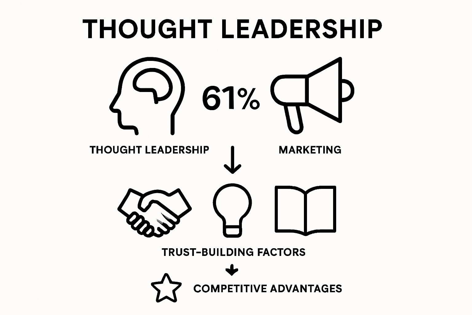 Infographic breaking down key statistics on thought leadership effectiveness and trust