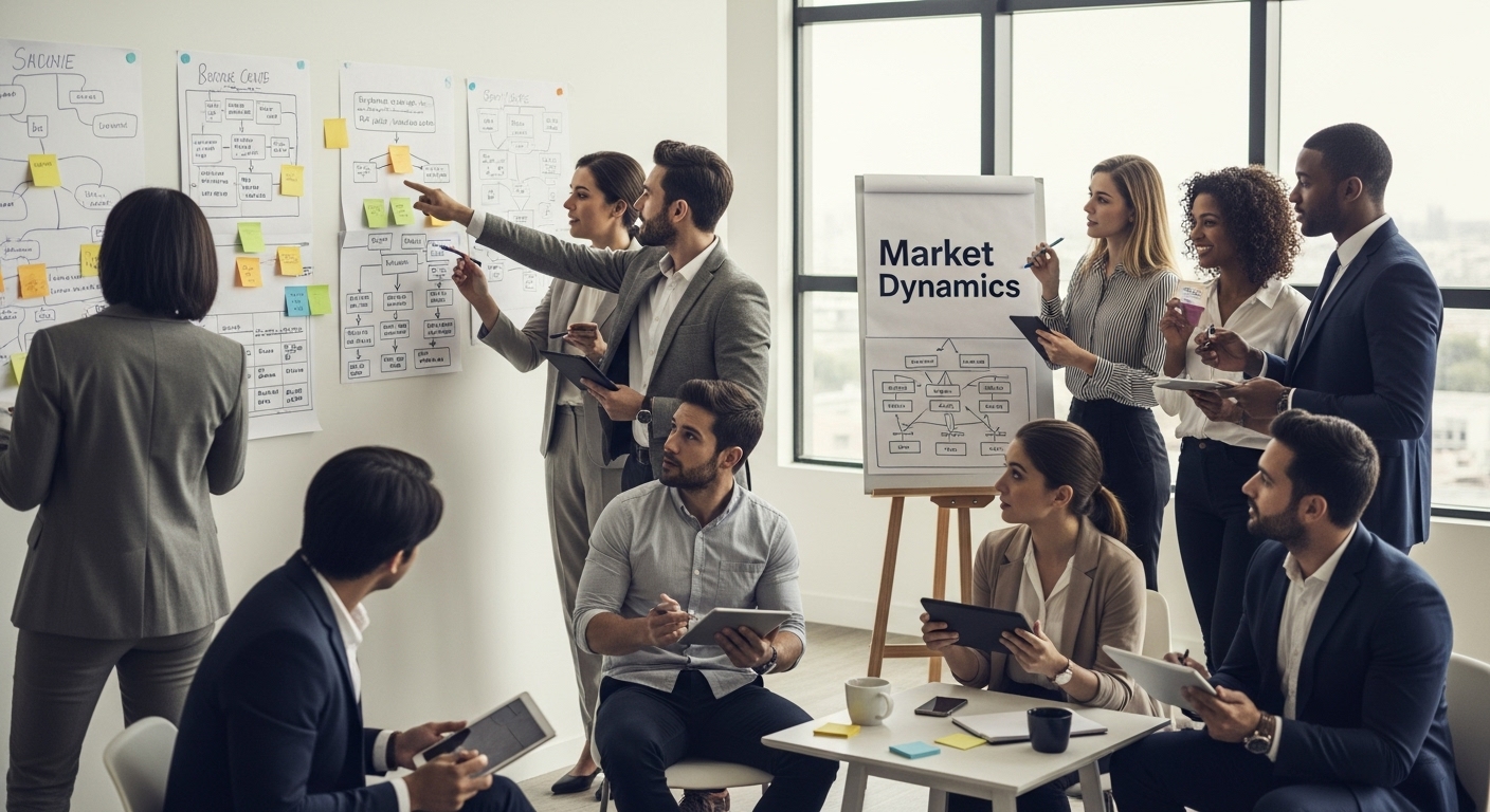 team analyzing market dynamics